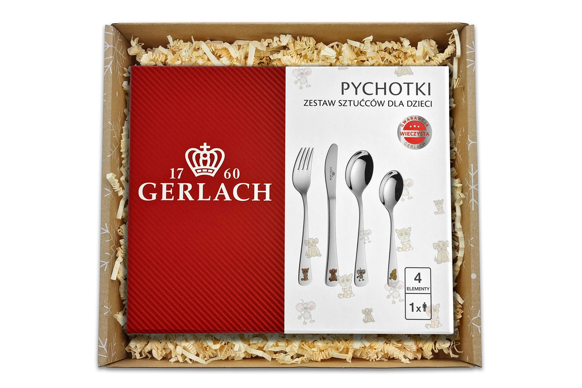 Prezent na Święta dla Dziecka Sztućce Gerlach Pychotki w Pudełku z GRAWEREM