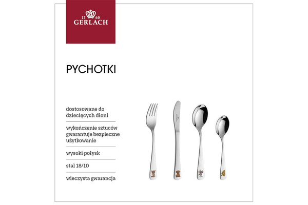 Prezent na Święta dla Dziecka Sztućce Gerlach Pychotki w Pudełku z GRAWEREM