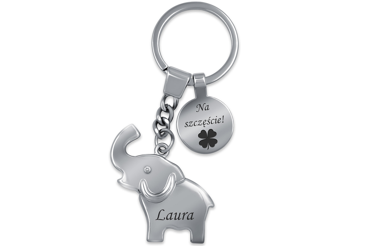 Brelok Słonik z Cyrkonią