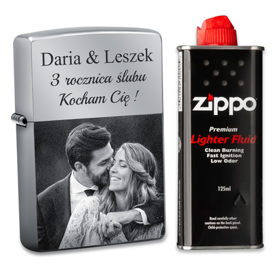 Zapalniczka Benzynowa Zippo Z250 GRAWER Zdjęcia Prezent dla Chłopaka Męża