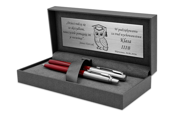 Pióro Wieczne i Długopis Parker Jotter 60 Czerwone z ETUI Red i GRAWEREM