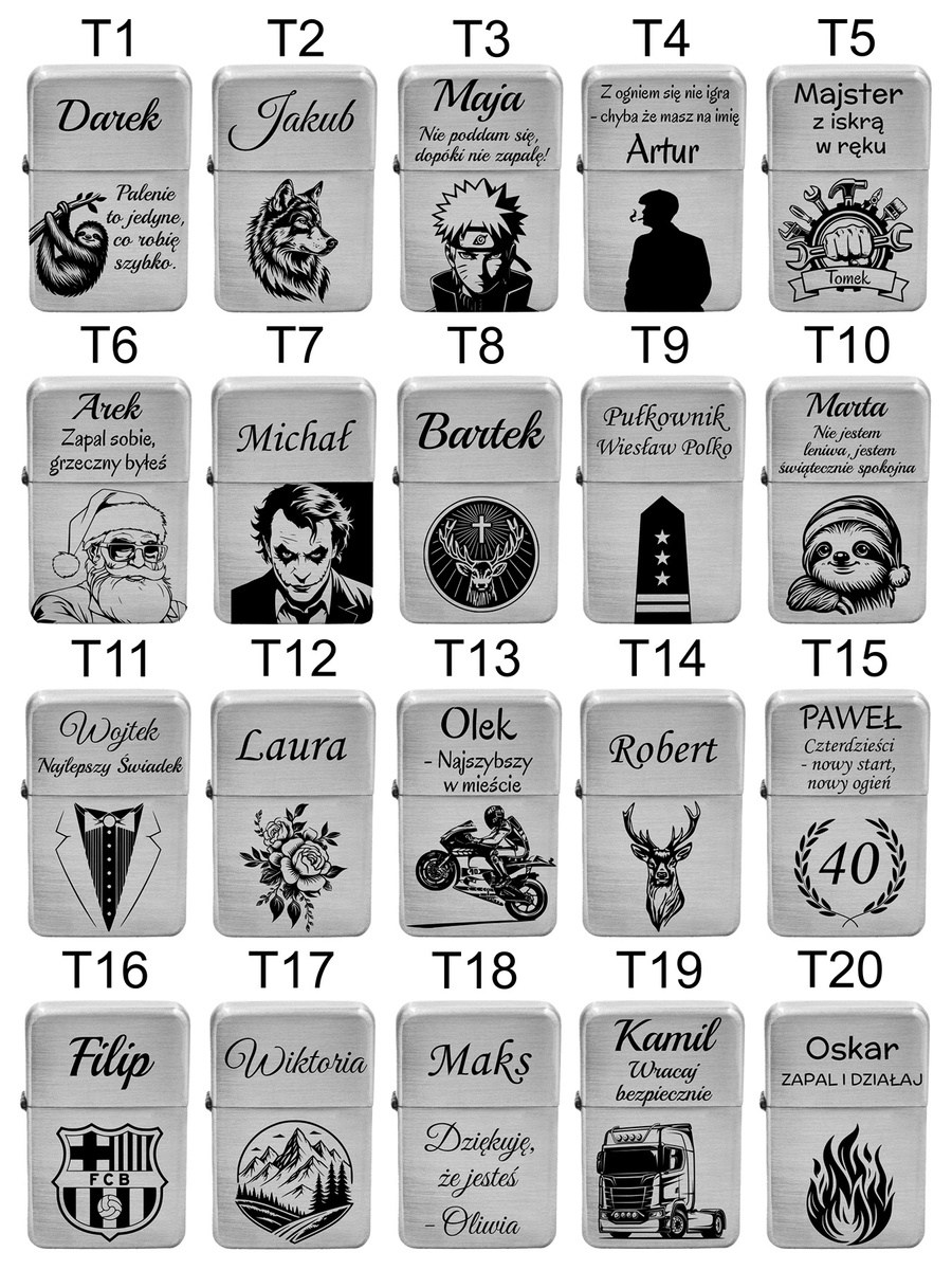 Zapalniczka Benzynowa z GRAWEREM + Zippo Prezent dla Chłopaka Męża Silver