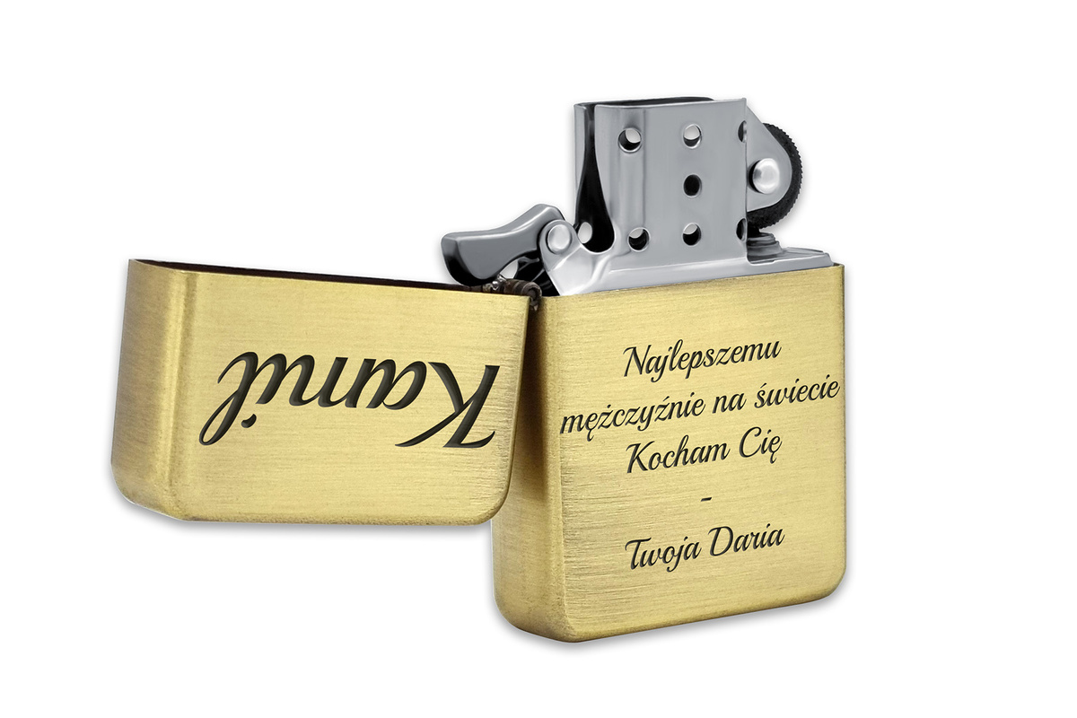 Prezent Świąteczny dla Męża Zapalniczka Gold z GRAWEREM + Pudełko 