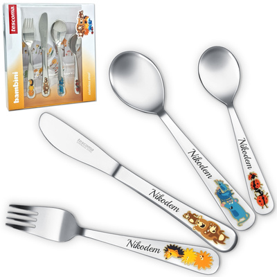 Sztućce dla Dzieci Tescoma Bambini ZWIERZĄTKA Grawer Prezent na Chrzest