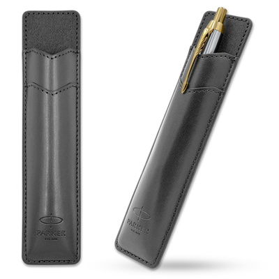Skórzane Etui Parker Szare na Długopis Pióro Ołówek - Slim