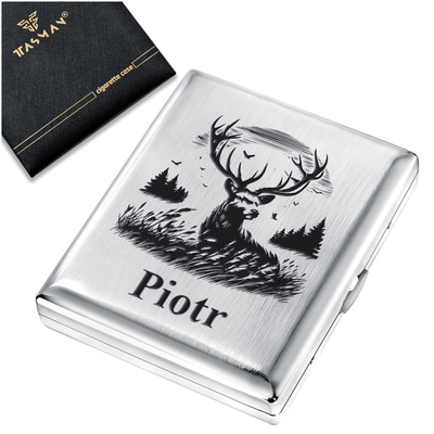 Stalowa Papierośnica Tasman z Grawerem – Prezent dla Taty Chłopaka RET