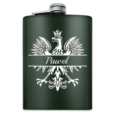 Piersiówka z GRAWEREM Stal Military GREEN 240ml GRAWER Prezent dla Taty