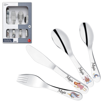 Komplet Sztućców dla Dzieci Jednorożec Grawer Prezent na Chrzest Roczek