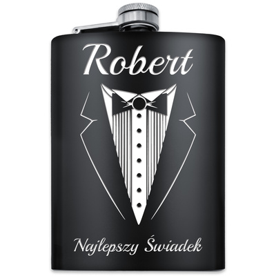 Piersiówka z GRAWEREM Stal 316L CZARNA 240ml GRAWER Prezent dla Taty Męża