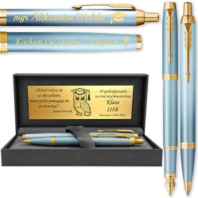 Pióro Wieczne i Długopis Parker IM Rituals GT Pozłacane z GRAWEREM dla Żony