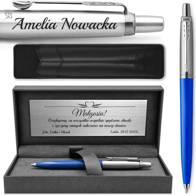 Długopis Parker Jotter 60 Niebieski z ETUI Black GRAWER Prezent dla Taty