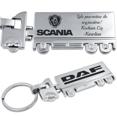 Brelok do Kluczy TIR Volvo DAF MAN z GRAWEREM Prezent dla Męża Taty Syna