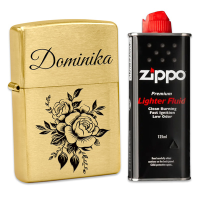 Zapalniczka Benzynowa Zippo Złota z GRAWEREM Prezent dla Chłopaka Męża Żony