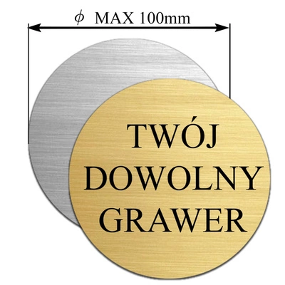 Grawerowana Tabliczka Okrągła GRAWER z Dowolnym Tekstem 10 cm