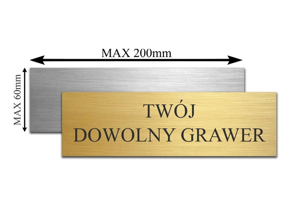 Grawerowana Tabliczka GRAWER z DOWOLNYM TEKSTEM na Prezent 20x6 cm
