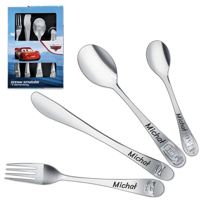 Sztućce dla Dzieci Disney AUTA Cars Prezent na Chrzest Roczek Urodzinki