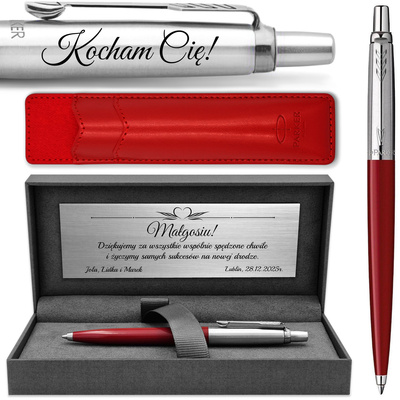 Długopis Parker Jotter 60 Czerwony z ETUI Red i GRAWEREM - Prezent dla Żony