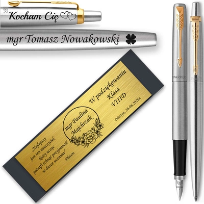 Pióro Wieczne i Długopis Parker Jotter GT z GRAWEREM Tabliczka na Prezent