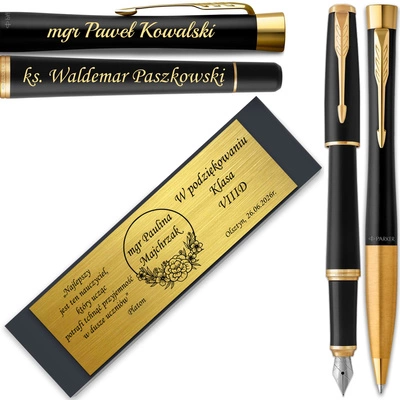 Pióro Wieczne i Długopis Parker Urban GT z GRAWEREM Prezent dla Księdza