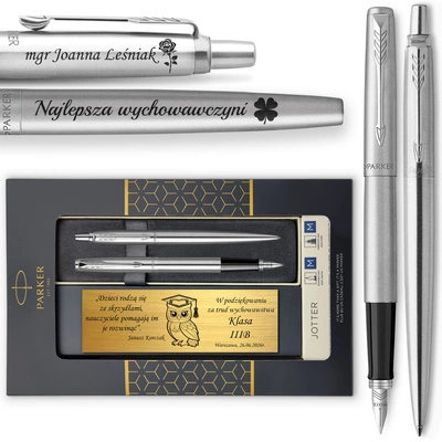Pióro Wieczne i Długopis Parker Jotter CT z GRAWEREM Okienko na Prezent