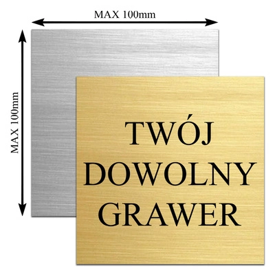 Grawerowana Tabliczka GRAWER z DOWOLNYM TEKSTEM na Prezent 10x10 cm
