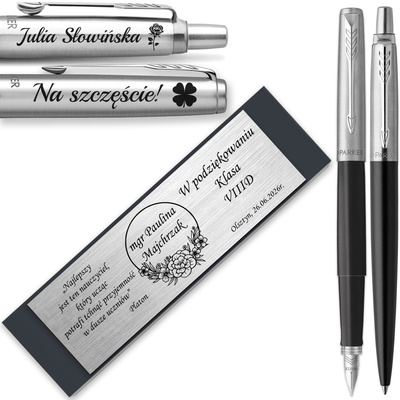 Pióro Wieczne i Długopis Parker Jotter 60 Czarny z Dowolnym GRAWEREM 