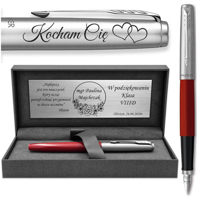 Pióro Wieczne Parker Jotter 60 Czerwone z GRAWEREM na Prezent PRESTIGE