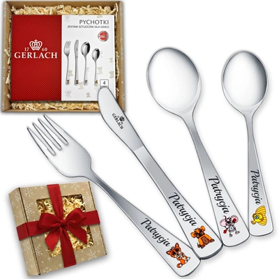 Prezent na Święta dla Dziecka Sztućce Gerlach Pychotki w Pudełku z GRAWEREM