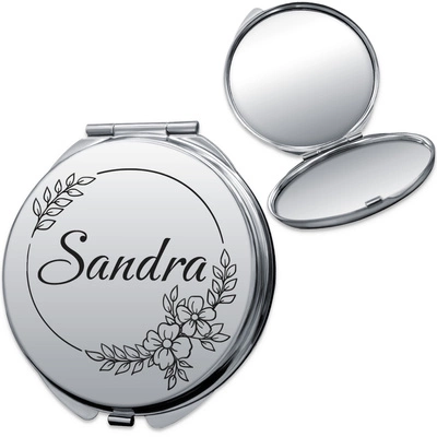 Lusterko do Makijażu Kieszonkowe z Grawerem Prezent dla Żony Mamy Córki 