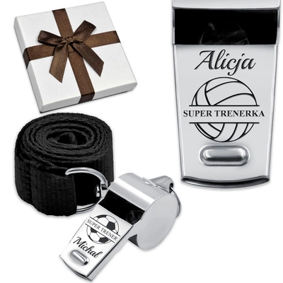 Gwizdek Metalowy Prezent dla Trenera Nauczyciela WF Wychowawcy GRAWER