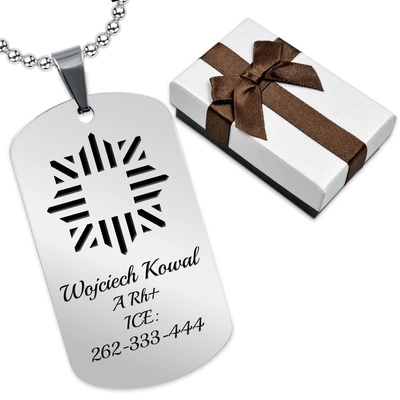 Nieśmiertelnik dla Policjanta Funkcjonariusza z GRAWEREM na Prezent Srebrny