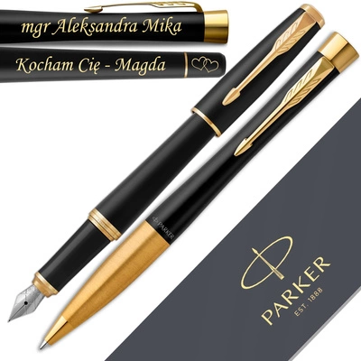 Pióro Wieczne i Długopis Parker Urban GT z GRAWEREM na Prezent Pozłacane