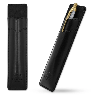 Skórzane Etui Parker Czarne na Długopis Pióro Ołówek - Slim