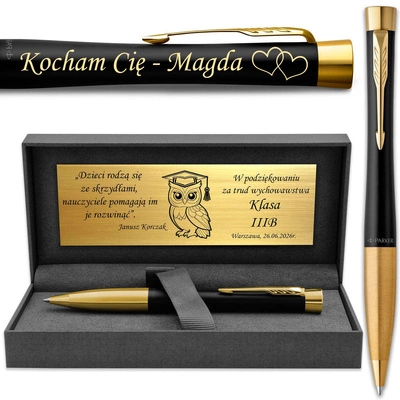 Długopis Parker Urban GT Muted Black Pozłacany z GRAWEREM Prezent dla Męża