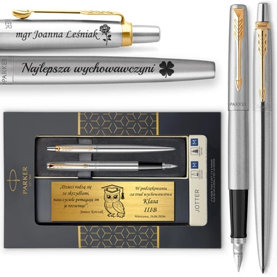 Pióro Wieczne i Długopis Parker Jotter GT z GRAWEREM Okienko na Prezent